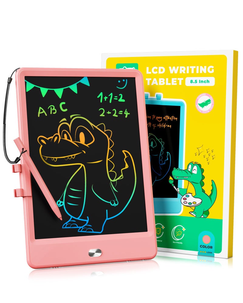 KOKODI LCD Writing Tablet, 8.5 Inch Toddler Doodle Board Drawing Tablet, Erasable Reusable Electronic Drawing Pads, Educational and Learning Toy for 3-8 Years Old Boy and Girls (Pink) - Image 1